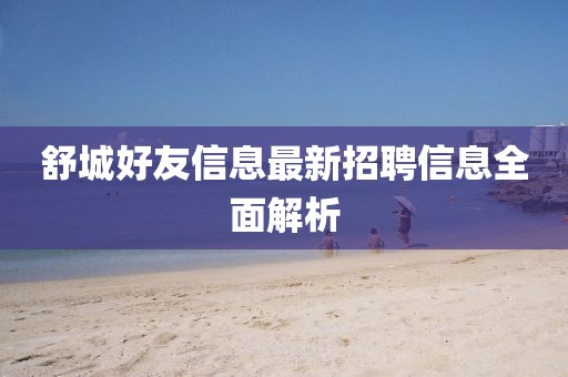 舒城好友信息最新招聘信息全面解析