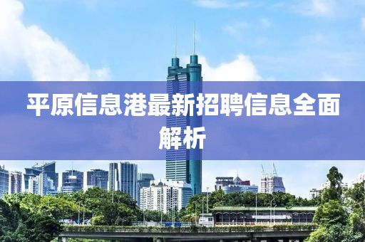 平原信息港最新招聘信息全面解析