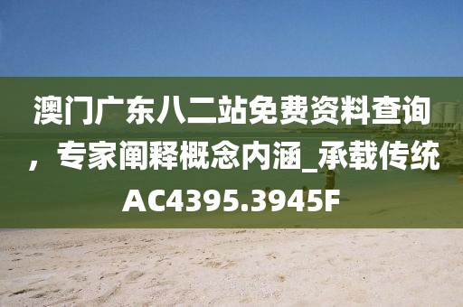 澳门广东八二站免费资料查询，专家阐释概念内涵_承载传统AC4395.3945F