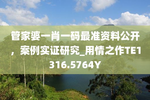 管家婆一肖一码最准资料公开，案例实证研究_用情之作TE1316.5764Y