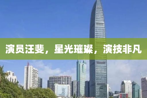 演员汪斐，星光璀璨，演技非凡