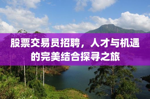 股票交易员招聘，人才与机遇的完美结合探寻之旅