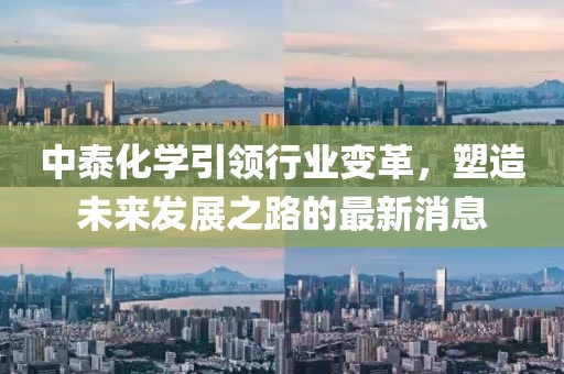 中泰化学引领行业变革，塑造未来发展之路的最新消息
