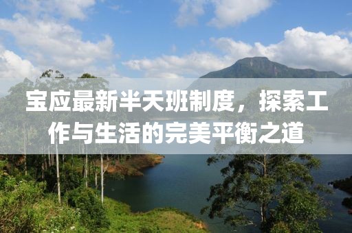 宝应最新半天班制度，探索工作与生活的完美平衡之道