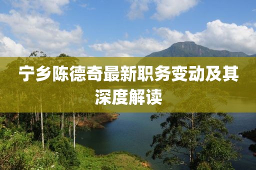 宁乡陈德奇最新职务变动及其深度解读