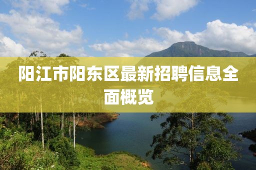 阳江市阳东区最新招聘信息全面概览