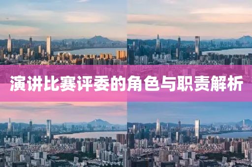 演讲比赛评委的角色与职责解析