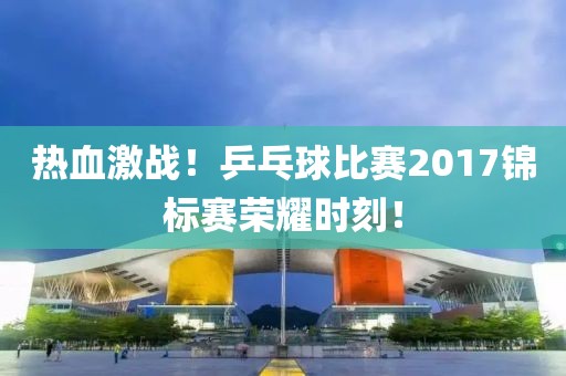 热血激战！乒乓球比赛2017锦标赛荣耀时刻！