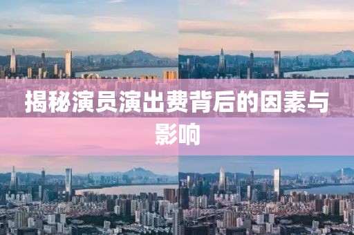 揭秘演员演出费背后的因素与影响