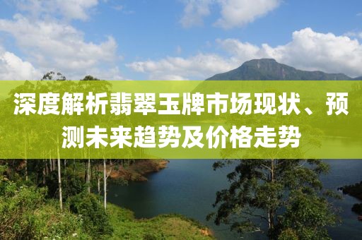 深度解析翡翠玉牌市场现状、预测未来趋势及价格走势