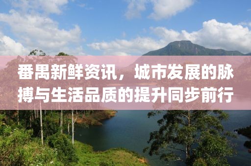 番禺新鲜资讯，城市发展的脉搏与生活品质的提升同步前行