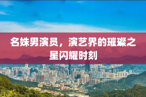 名姝男演员，演艺界的璀璨之星闪耀时刻
