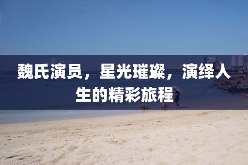 魏氏演员，星光璀璨，演绎人生的精彩旅程