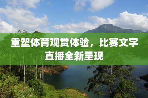 重塑体育观赏体验，比赛文字直播全新呈现