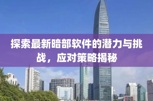 探索最新暗部软件的潜力与挑战，应对策略揭秘