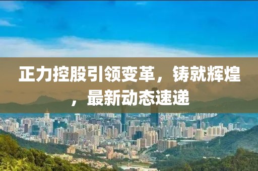 正力控股引领变革，铸就辉煌，最新动态速递
