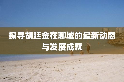 探寻胡廷金在聊城的最新动态与发展成就