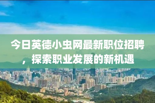 今日英德小虫网最新职位招聘，探索职业发展的新机遇