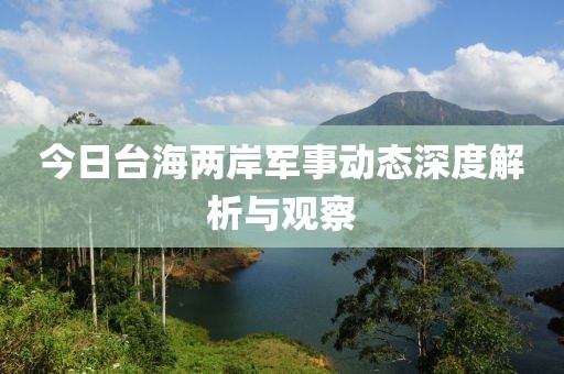 今日台海两岸军事动态深度解析与观察