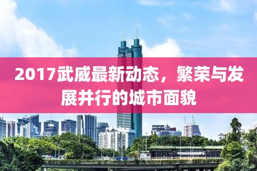 2017武威最新动态，繁荣与发展并行的城市面貌