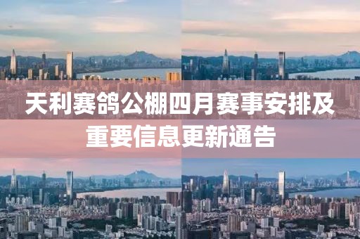 天利赛鸽公棚四月赛事安排及重要信息更新通告