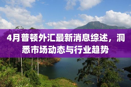 4月普顿外汇最新消息综述，洞悉市场动态与行业趋势