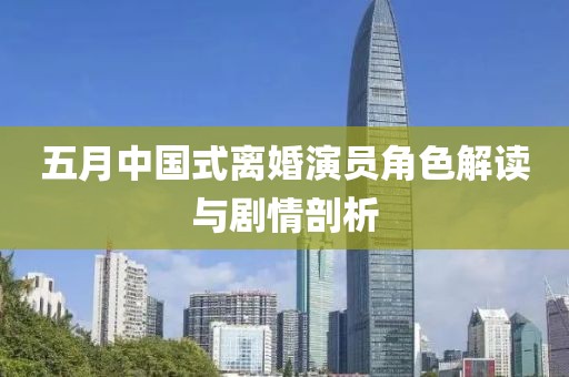 五月中国式离婚演员角色解读与剧情剖析
