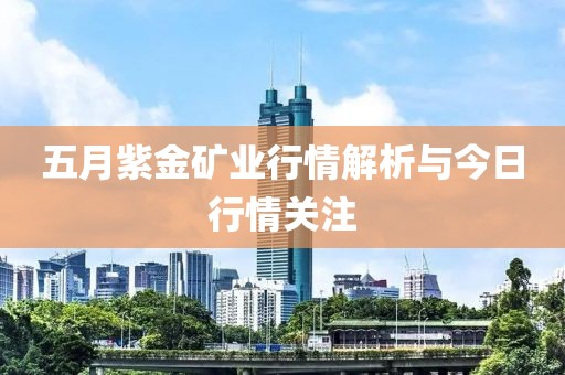 五月紫金矿业行情解析与今日行情关注