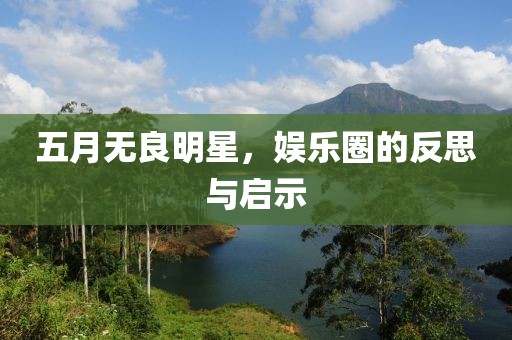 五月无良明星，娱乐圈的反思与启示