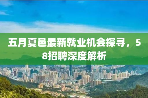 五月夏邑最新就业机会探寻，58招聘深度解析