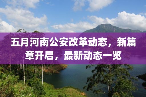 五月河南公安改革动态，新篇章开启，最新动态一览