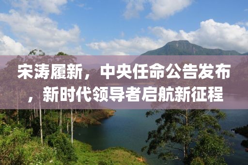 宋涛履新，中央任命公告发布，新时代领导者启航新征程
