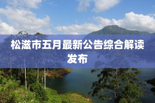 松滋市五月最新公告综合解读发布