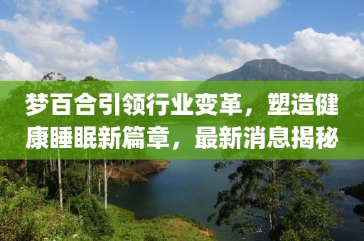 梦百合引领行业变革，塑造健康睡眠新篇章，最新消息揭秘