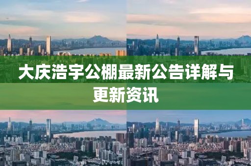 大庆浩宇公棚最新公告详解与更新资讯